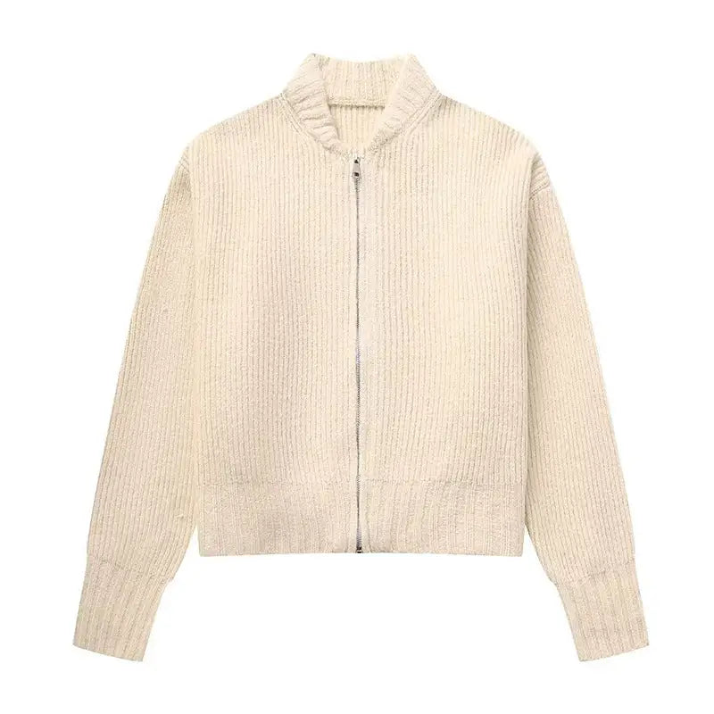 Retro Muse: Vintage-Inspired Sweater Coat - Beige / S