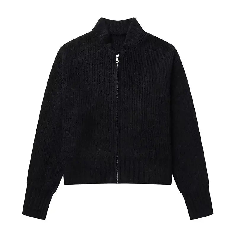 Retro Muse: Vintage-Inspired Sweater Coat - Black / S
