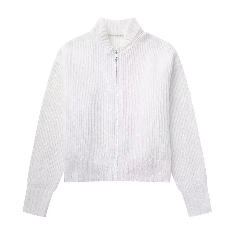 Retro Muse: Vintage-Inspired Sweater Coat - White / S