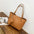 Retro PU Suitcase Packing Bag with Internal Mobile Phone Compartment Set of 2 - Light Brown