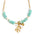 Retro Stone Paper Clip Necklace with Unique Pendant - Gold