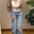 RetroChic High-Waist Cargo Pants - Blue / S