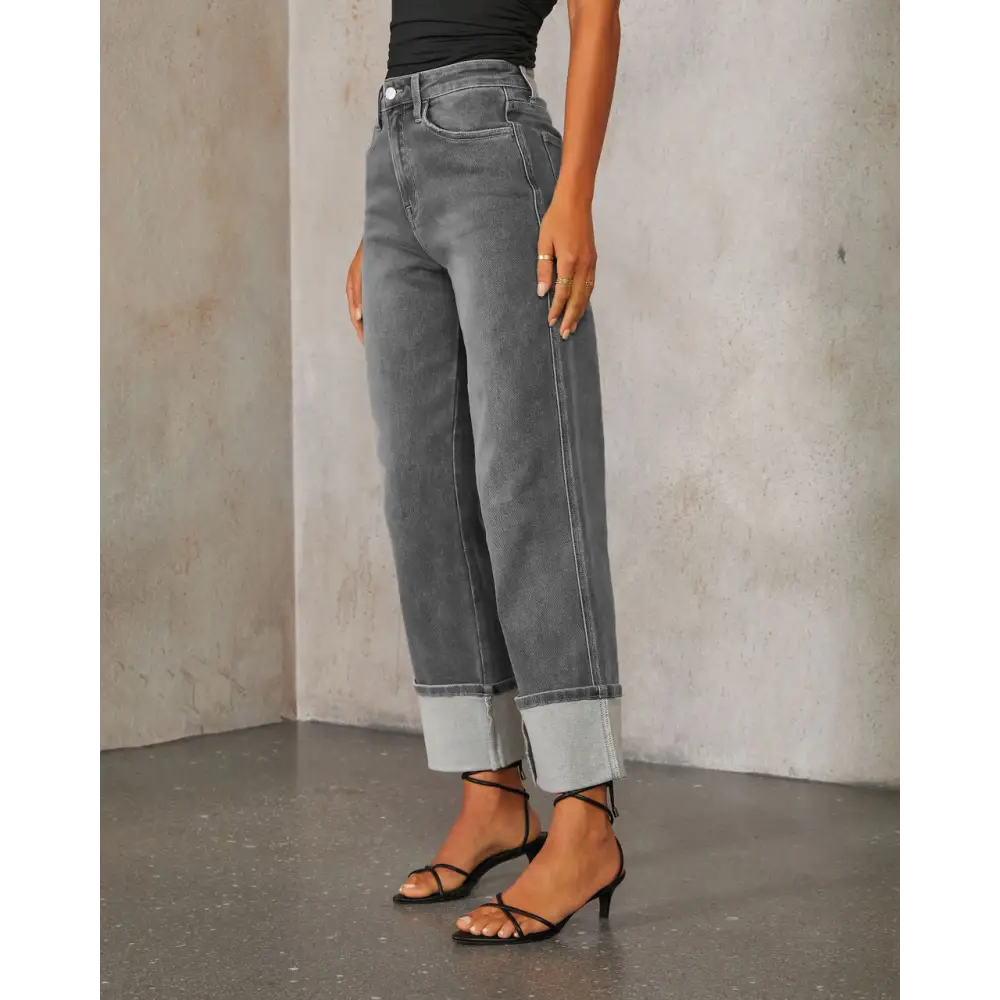RetroFlex Jeans for Women - Gray / S