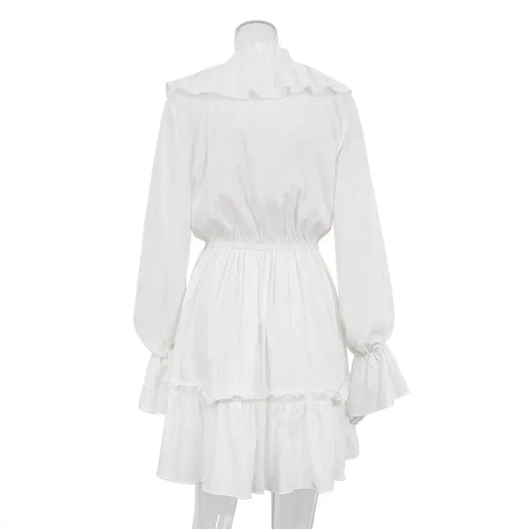 RetroVibe Ruffle V-Neck Y2K Dress - 4