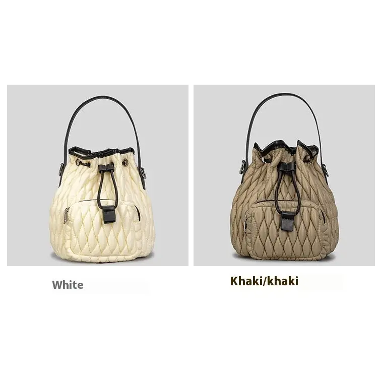 Rhombus Cotton Bucket Bag