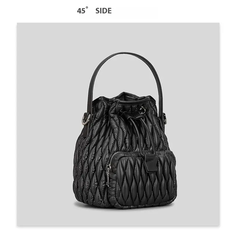 Rhombus Cotton Bucket Bag