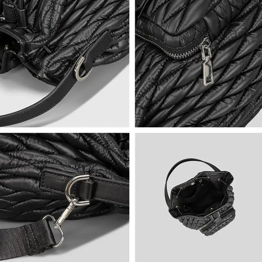 Rhombus Cotton Bucket Bag
