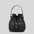 Rhombus Cotton Bucket Bag - Black