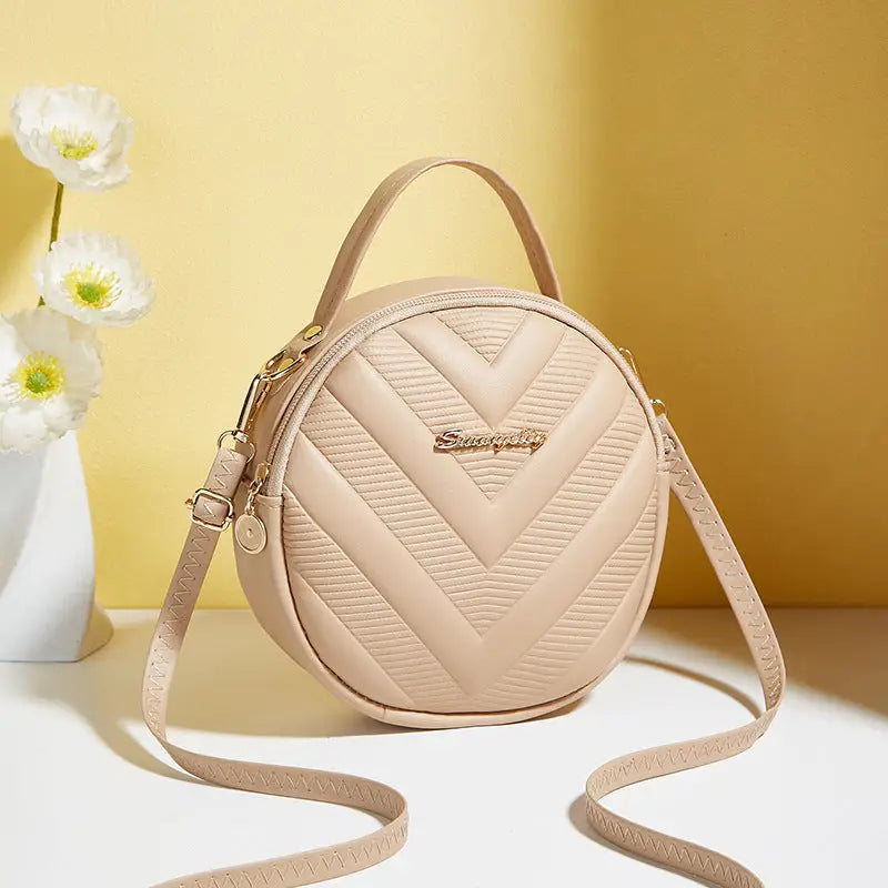 Rhombus Pattern PU Crossbody Bag with Three Dimensional Pocket