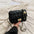 Rhombus Pattern PU Shoulder Bag with Sandwich Pocket - Black
