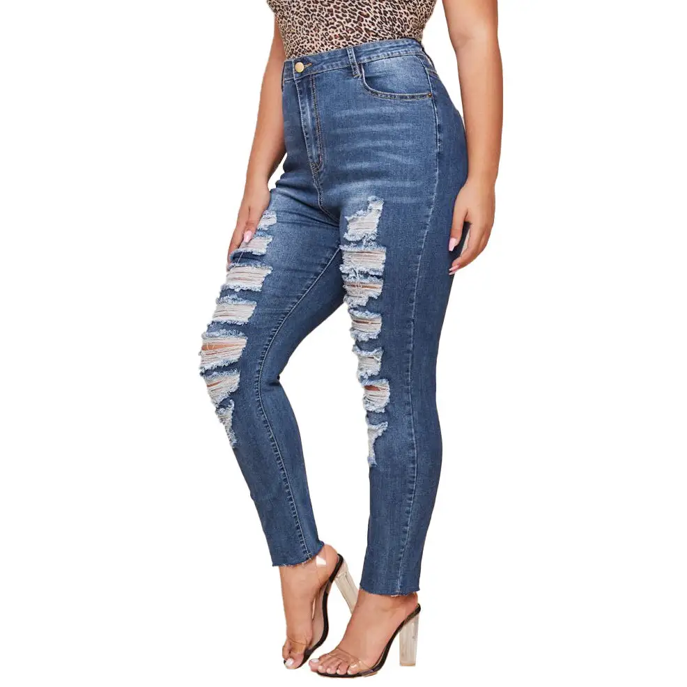 RippedSlim + Plus Size Washed Pencil Pants