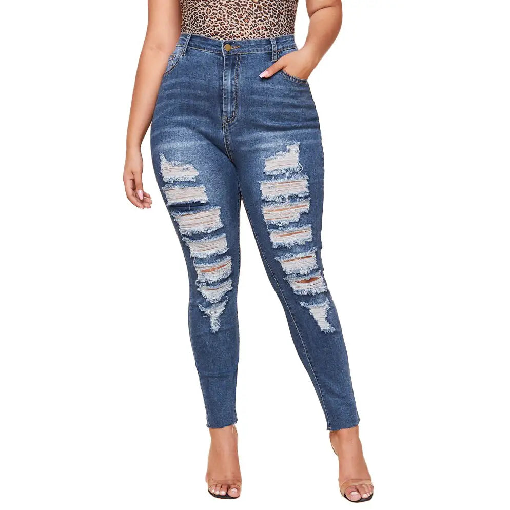 RippedSlim + Plus Size Washed Pencil Pants