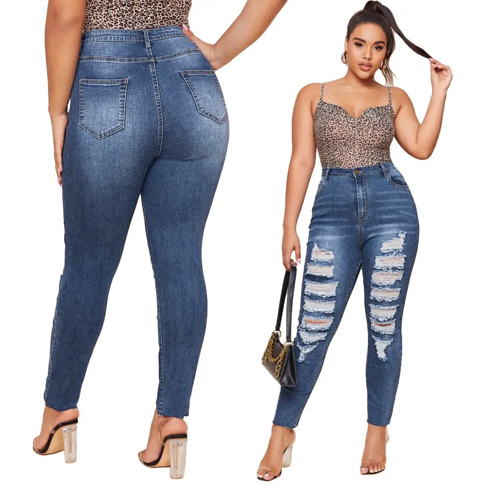 RippedSlim + Plus Size Washed Pencil Pants