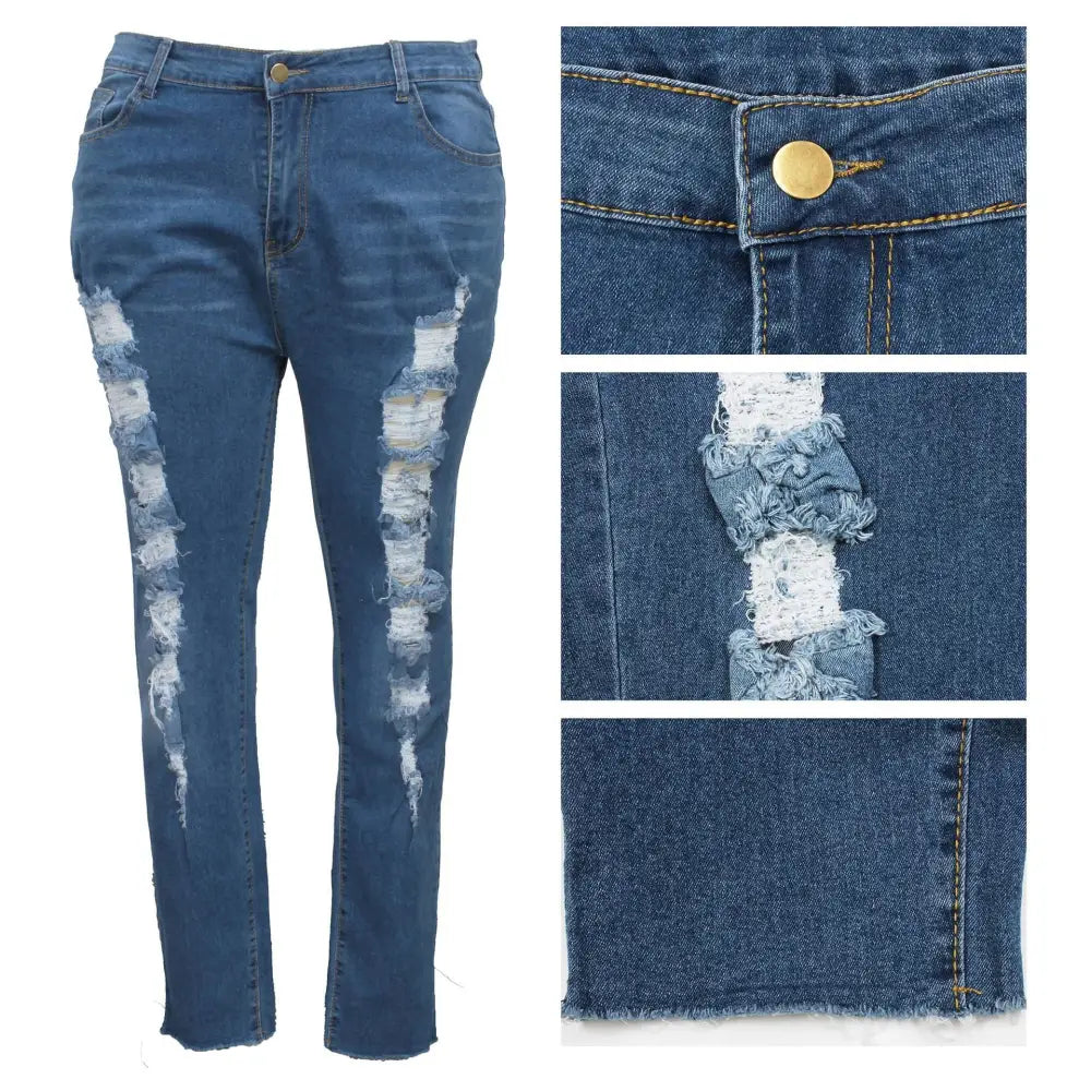 RippedSlim + Plus Size Washed Pencil Pants
