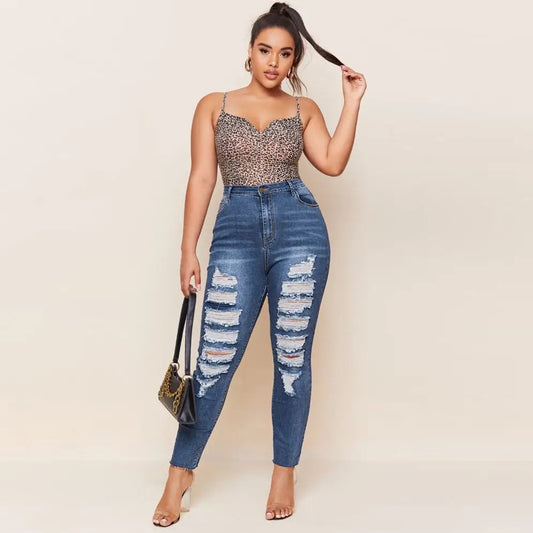 RippedSlim + Plus Size Washed Pencil Pants