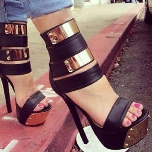 Rivet Roman High Heel Sandals