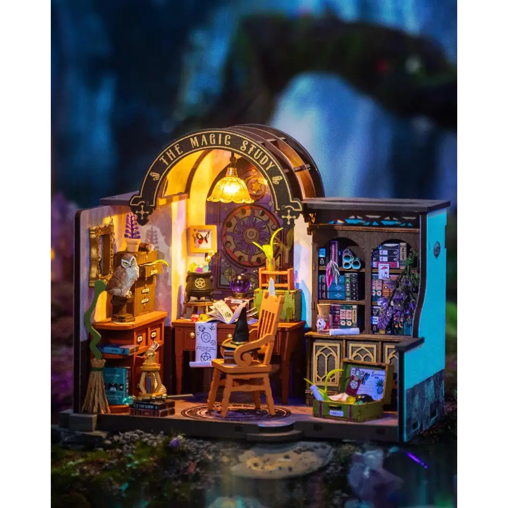 ROBOTIME DIY Miniature House Kit Magic Study for Adults DG166 5