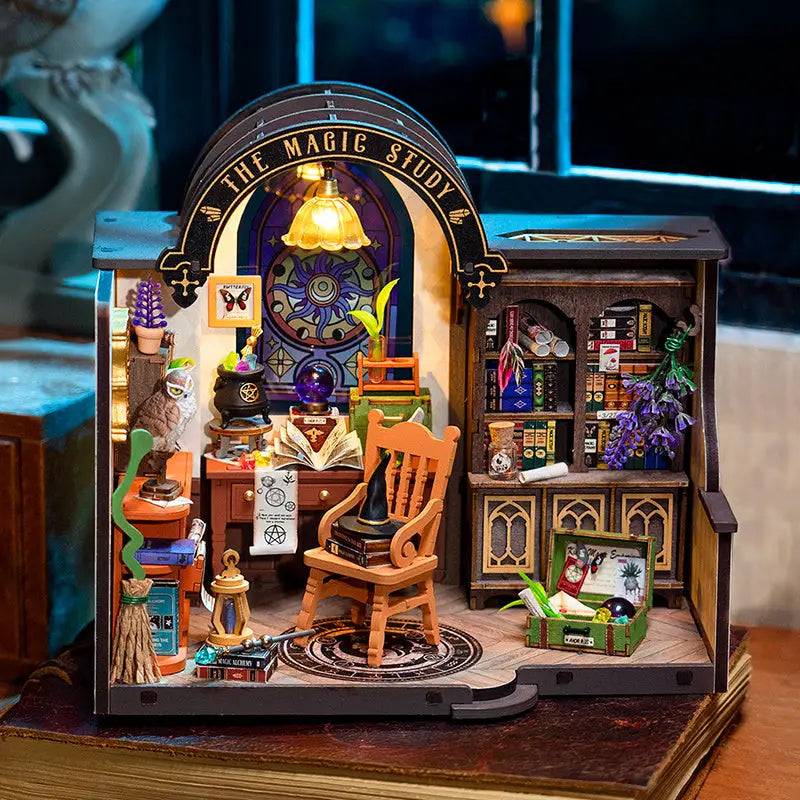 ROBOTIME DIY Miniature House Kit Magic Study for Adults DG166 5