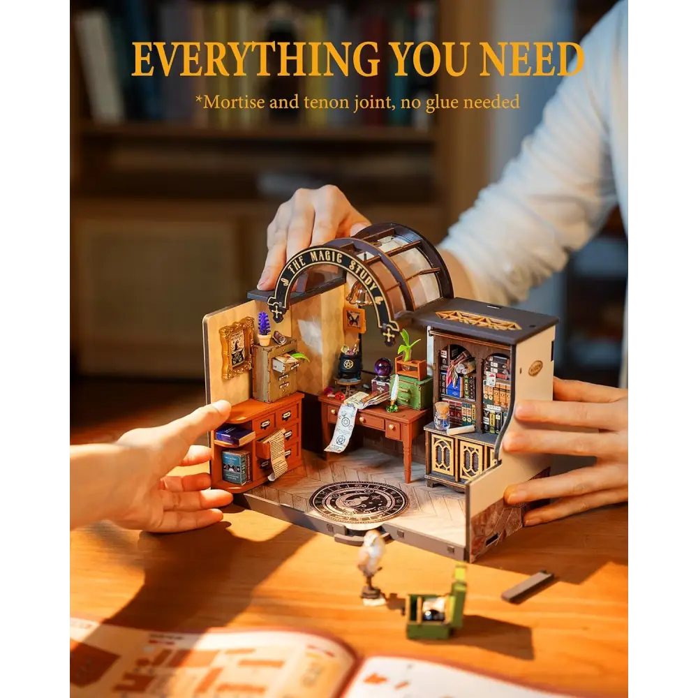 ROBOTIME DIY Miniature House Kit Magic Study for Adults DG166 5