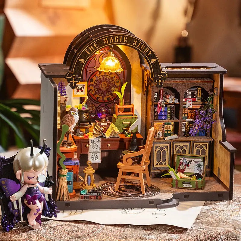 ROBOTIME DIY Miniature House Kit Magic Study for Adults DG166 5