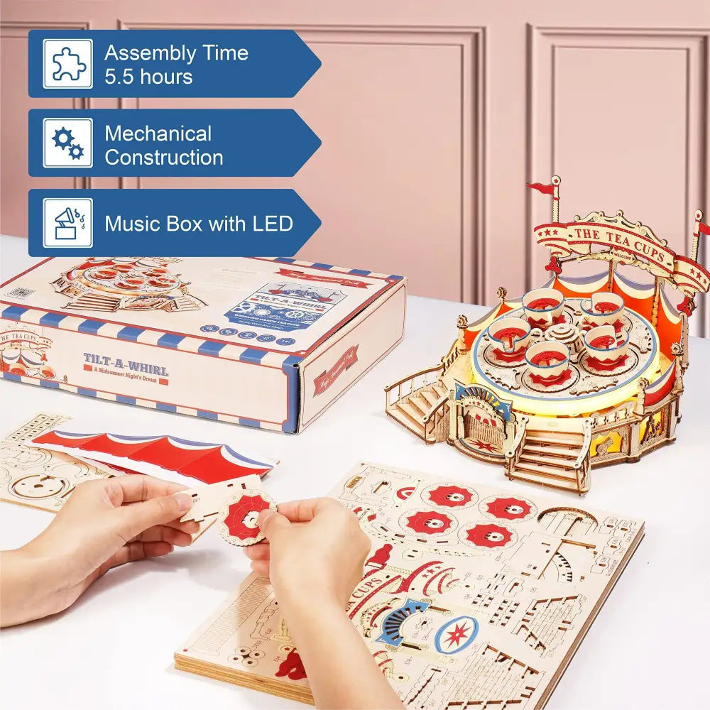 Robotime Wooden 280 Piece Assembly Kit for Ages 14 and Up EA04 5