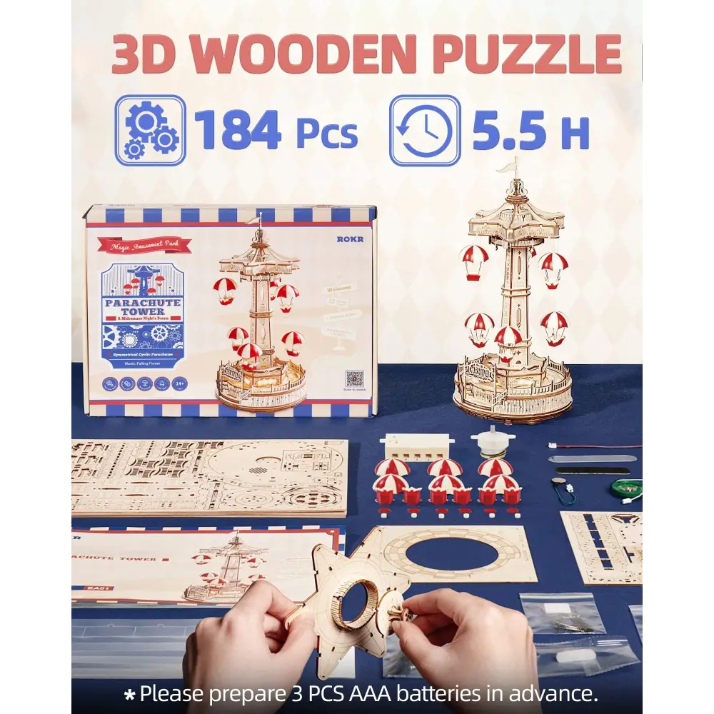 Robotime Wooden 335 Piece Assembly Kit for Ages 14 and Up EA01 5