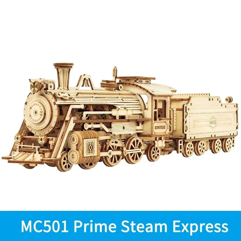 Robotime Wooden Train DIY Model Kit 308 Pieces for Ages 7 and Up MC501 5