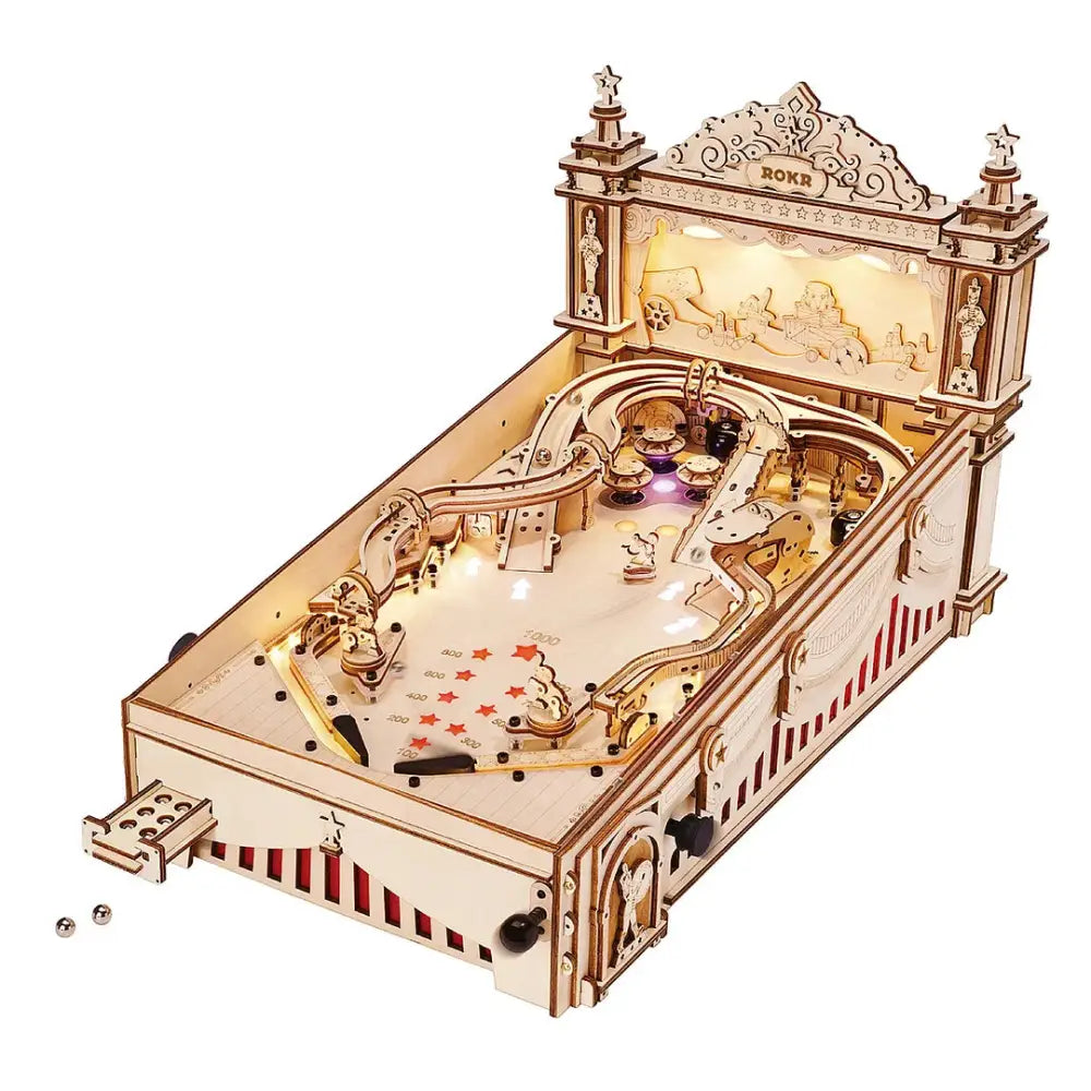 ROKR 3D Pinball Machine Wooden Puzzle Building Kit for Adults and Teens EG01 5
