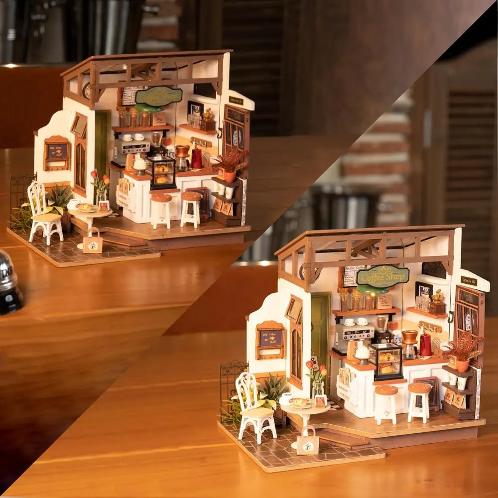 Rolife NO17 Café LED Light Dollhouse Assembly Kit for Children DG162 5
