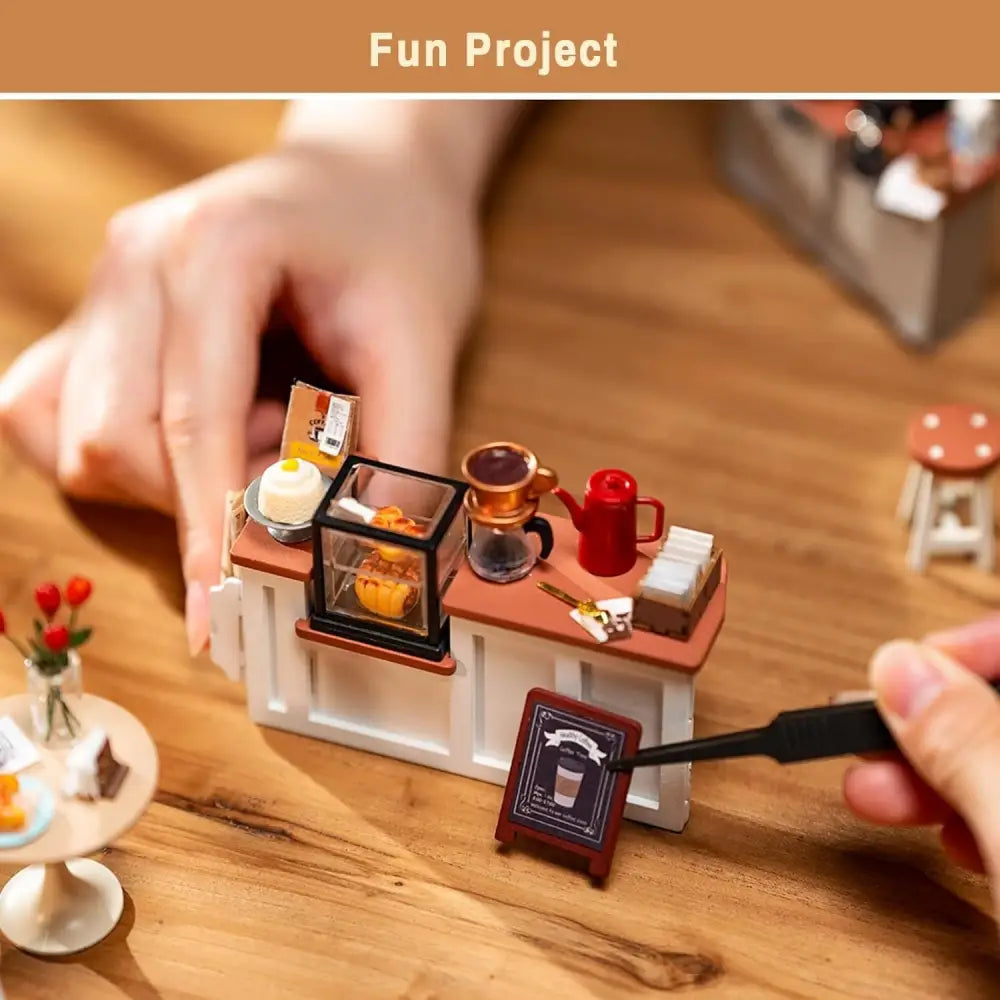 Rolife NO17 Café LED Light Dollhouse Assembly Kit for Children DG162 5