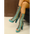 Roman Style High Heel Peep Toe Sandals with Back Zipper - Cyan / 35