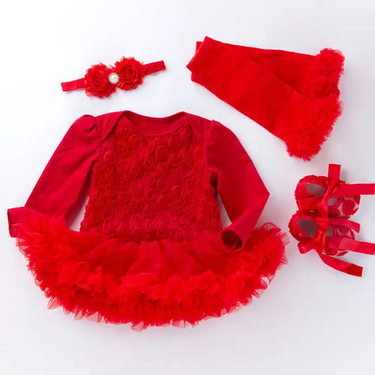 Rosebud Romper: Baby Long Sleeve Dress