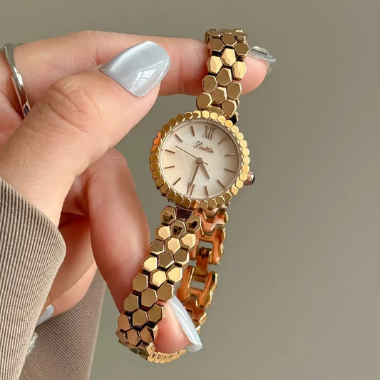 RoseGlow Petite Quartz Watch with Rose-Toned Stainless Steel Case