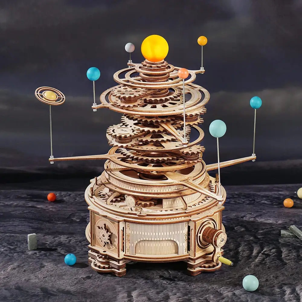 Rotatable Mechanical Orrery Wooden Model Kit 316 Pieces ST001 5