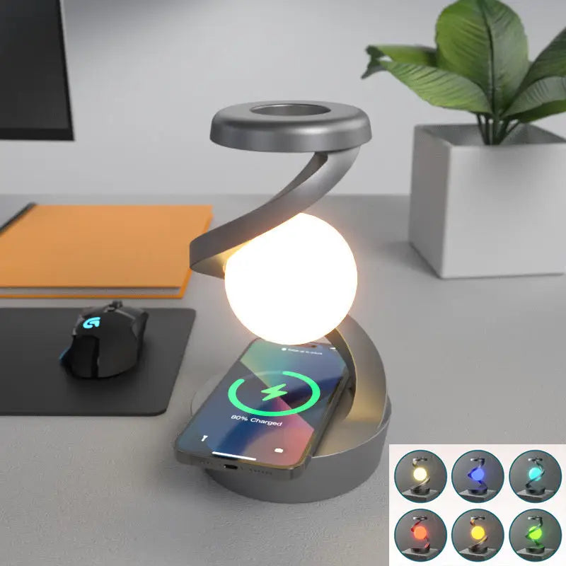 Rotating Suspended Night Light with Stepless Dimming and Soft Illumination