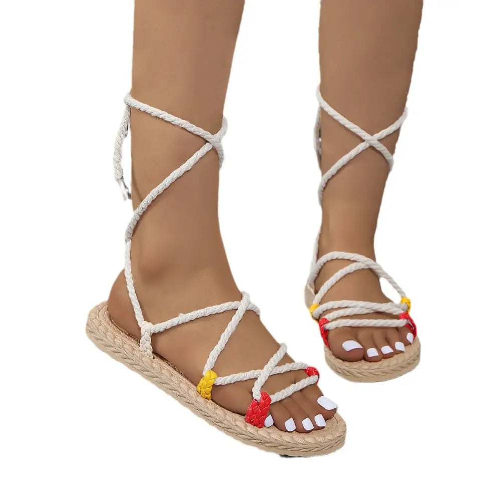 Round Toe PU Sandals with Rubber Sole in Multiple Colors