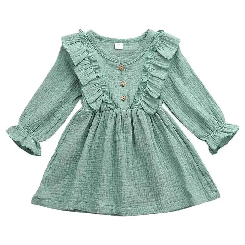 RuffleSpring Baby Dress - Green / 80cm