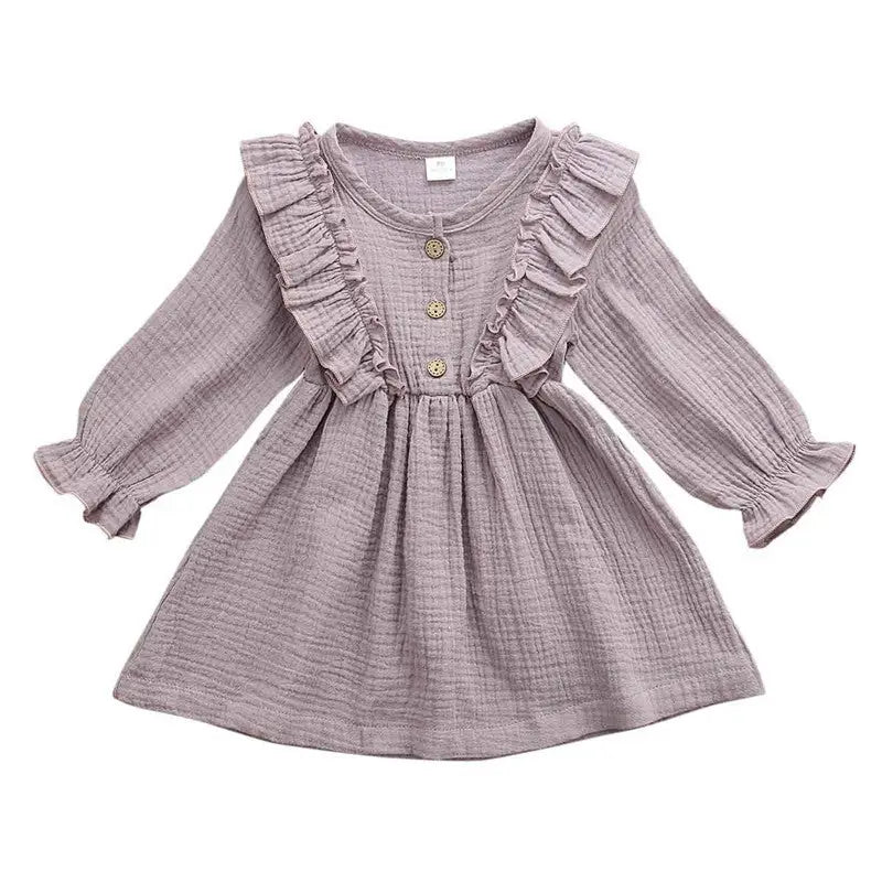 RuffleSpring Baby Dress - Purple / 80cm