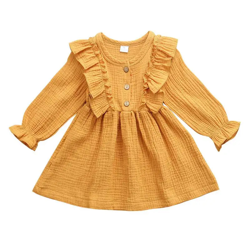 RuffleSpring Baby Dress - Yellow / 80cm