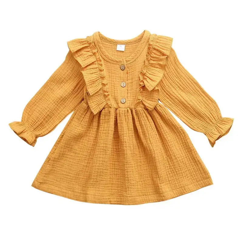 RuffleSpring Baby Dress - Yellow / 80cm