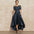 Satin Navy Ball Lace Dress - Navy Blue / USsize2
