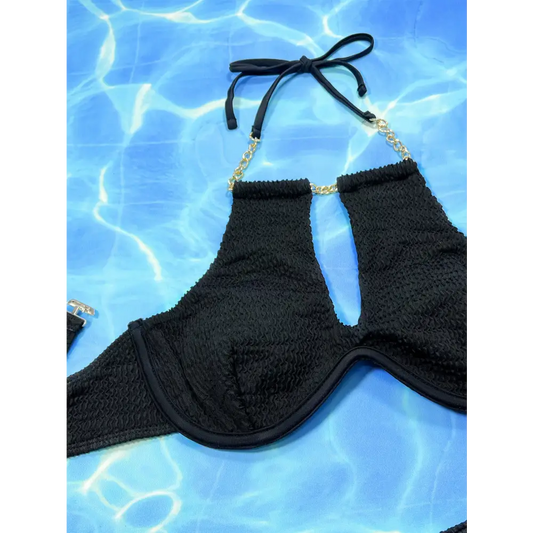Seaside Chain Hanging Neck Bikini