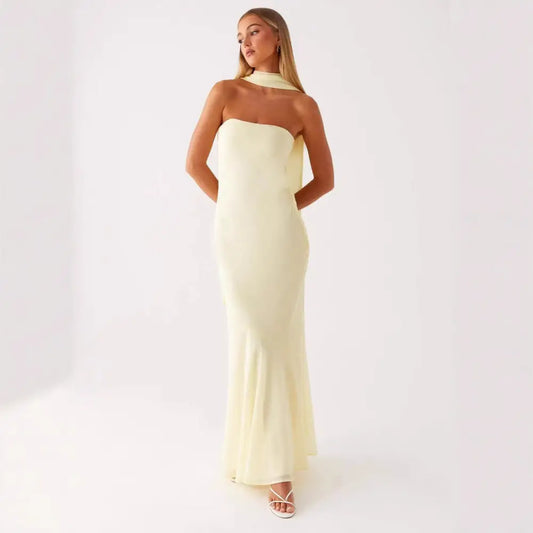 Seaside Splash: Multicolor Fishtail Dress