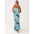 Seaside Splash: Multicolor Fishtail Dress - Blue Flower / S