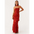 Seaside Splash: Multicolor Fishtail Dress - Watermelon Red / S