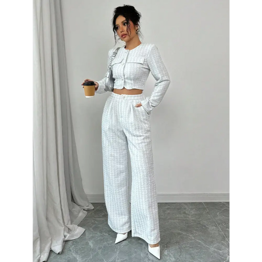 Seasonal Chic Suit: Tweed & Pearls - 4