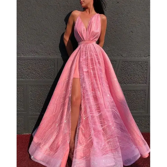 Seductive Shimmer Cape Skirt - Pink / 2XL