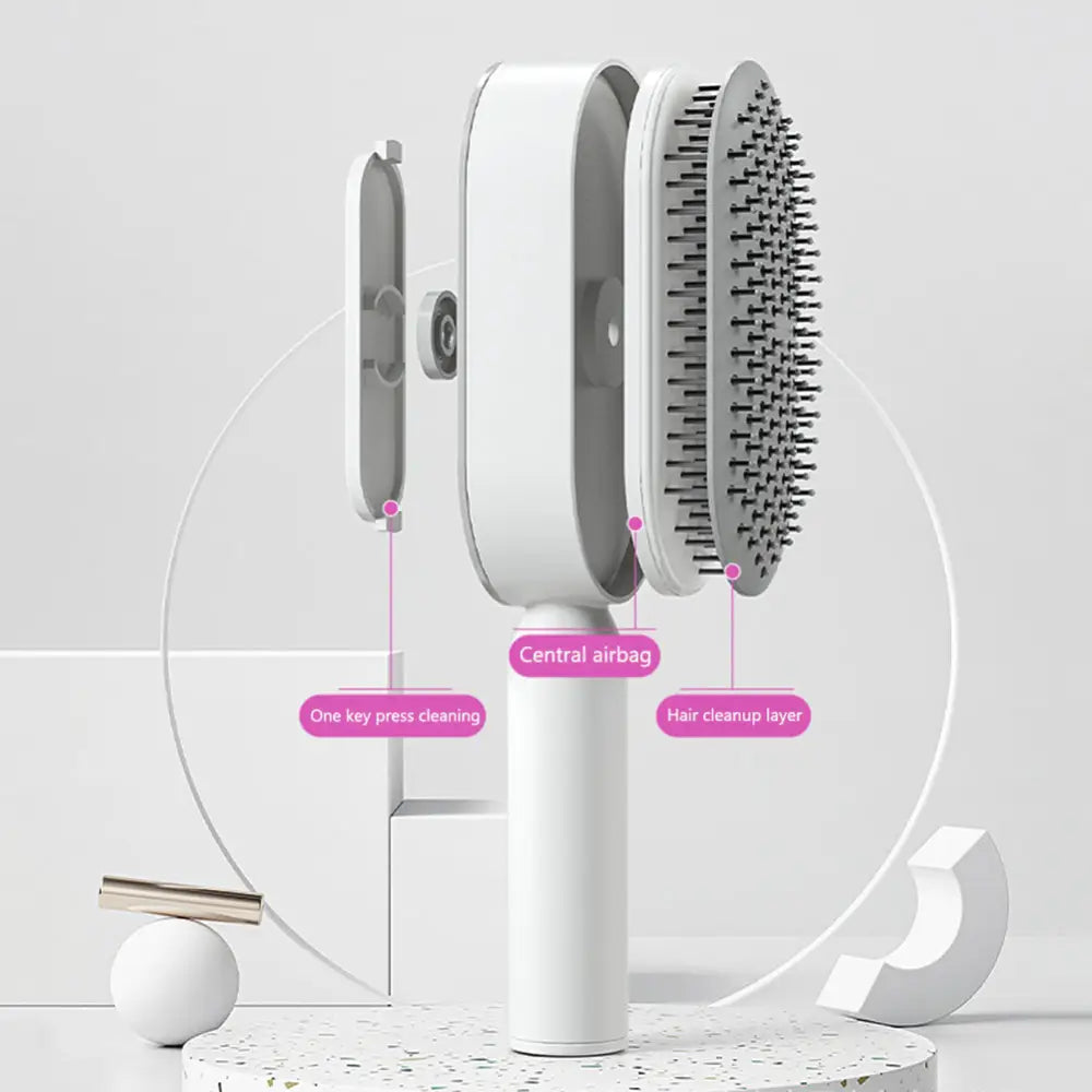 Self Cleaning Hairbrush with 3D Air Cushion for Healthy Hair