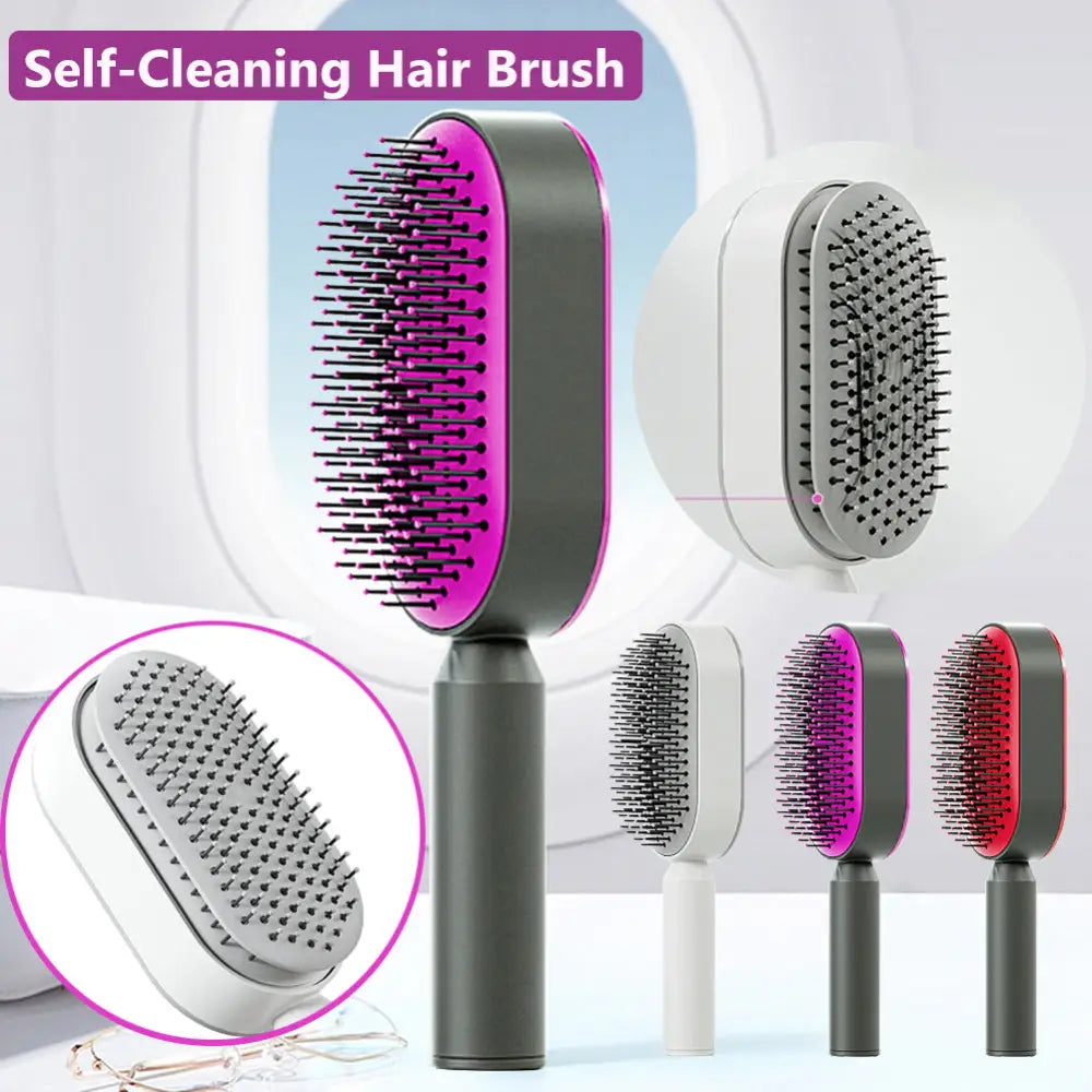 Self Cleaning Hairbrush with 3D Air Cushion for Healthy Hair