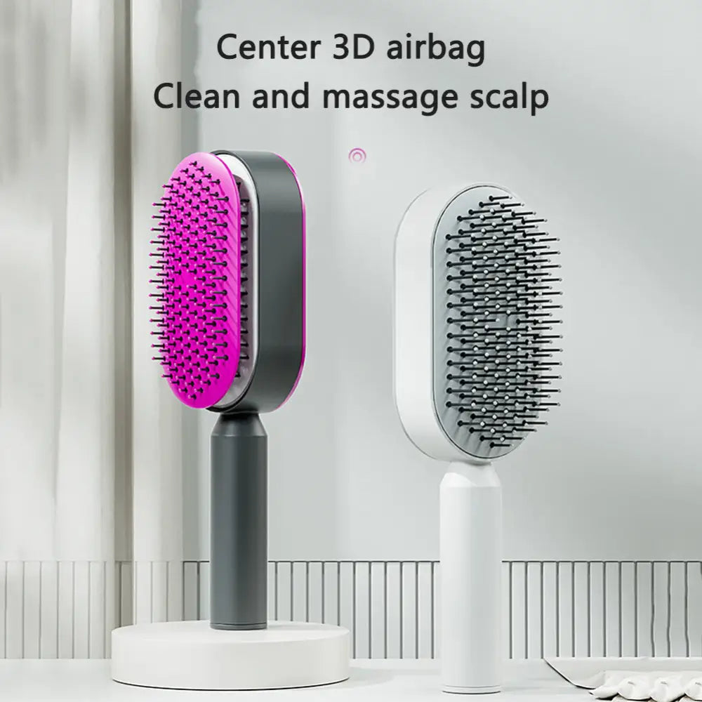 Self Cleaning Hairbrush with 3D Air Cushion for Healthy Hair